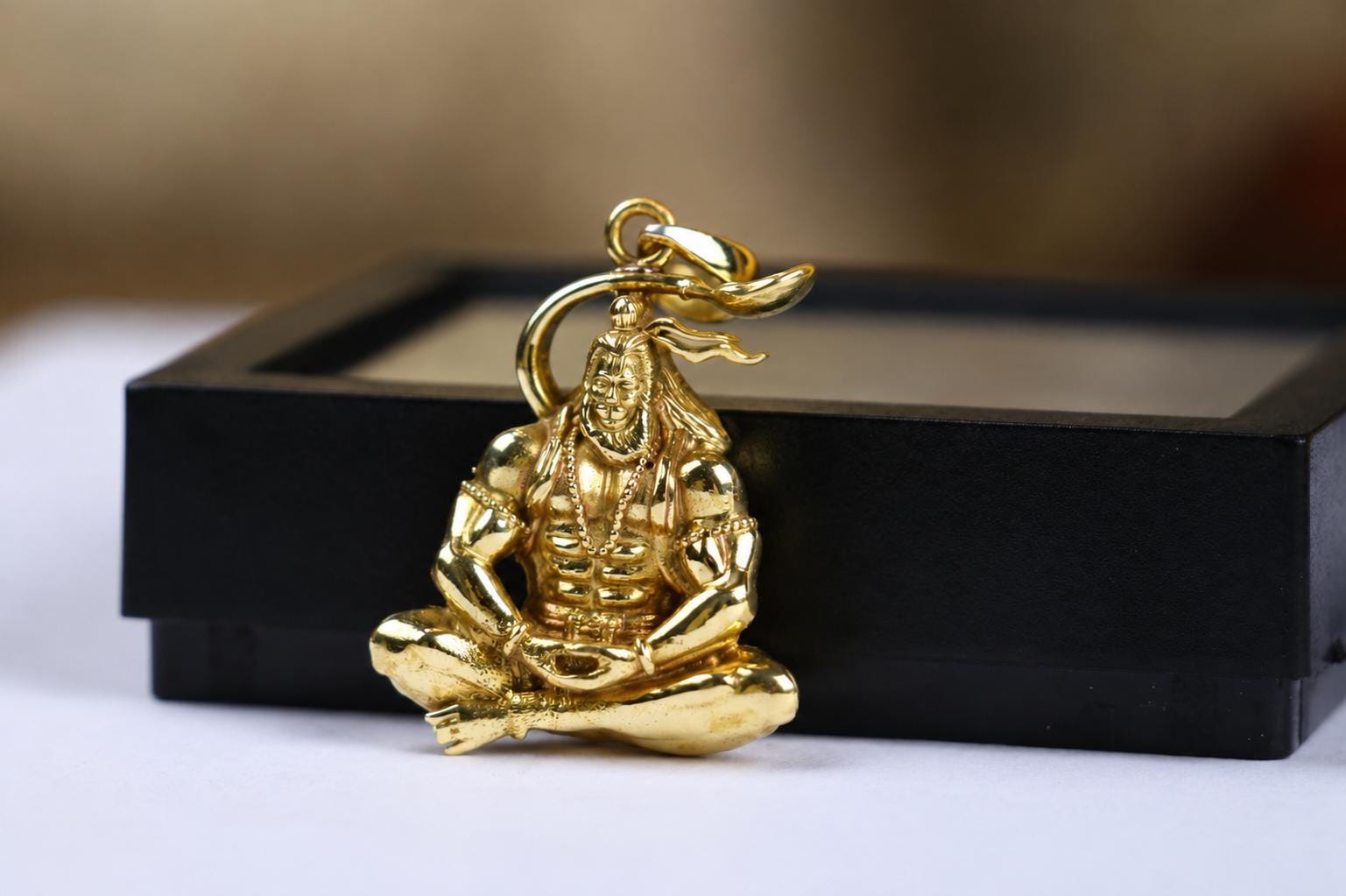 Panchdhatu Meditating Hanuman Pendant  Sacred Spiritual Jewelry Gift, Anjeneeya Swami Protection Amulet