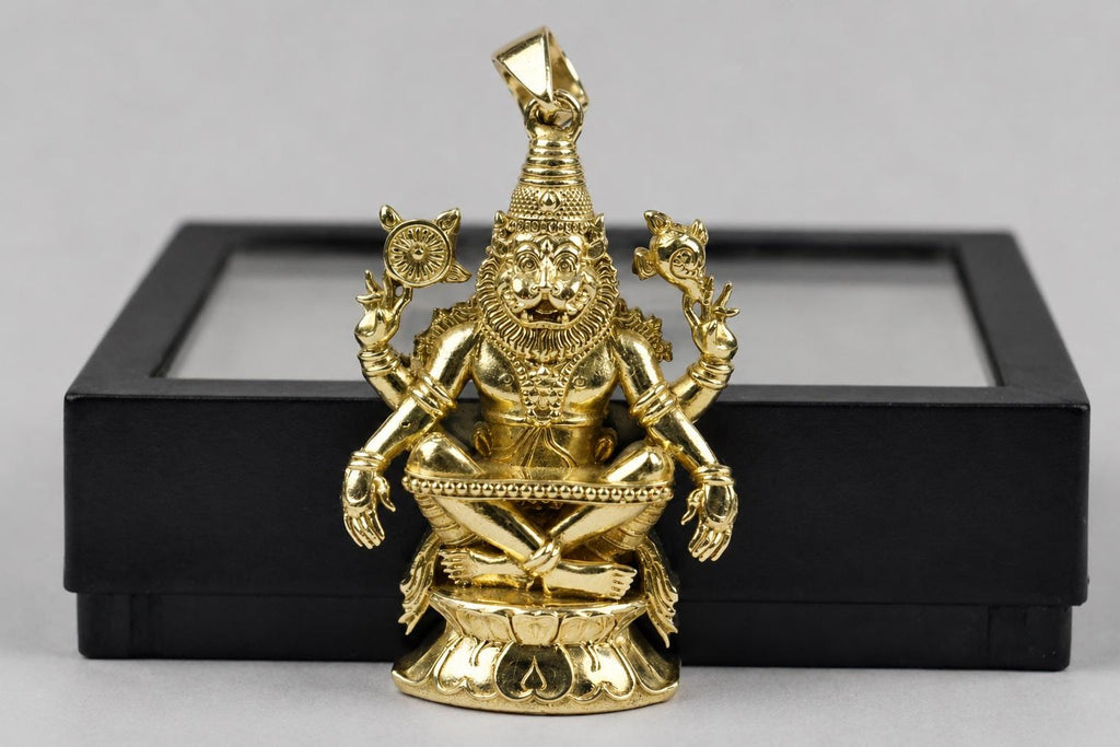 Panchdhatu Ugra Narsimha Pendant  Sacred Ugra Narsing Spiritual Jewelry Gift, Narsima Protection Amulet