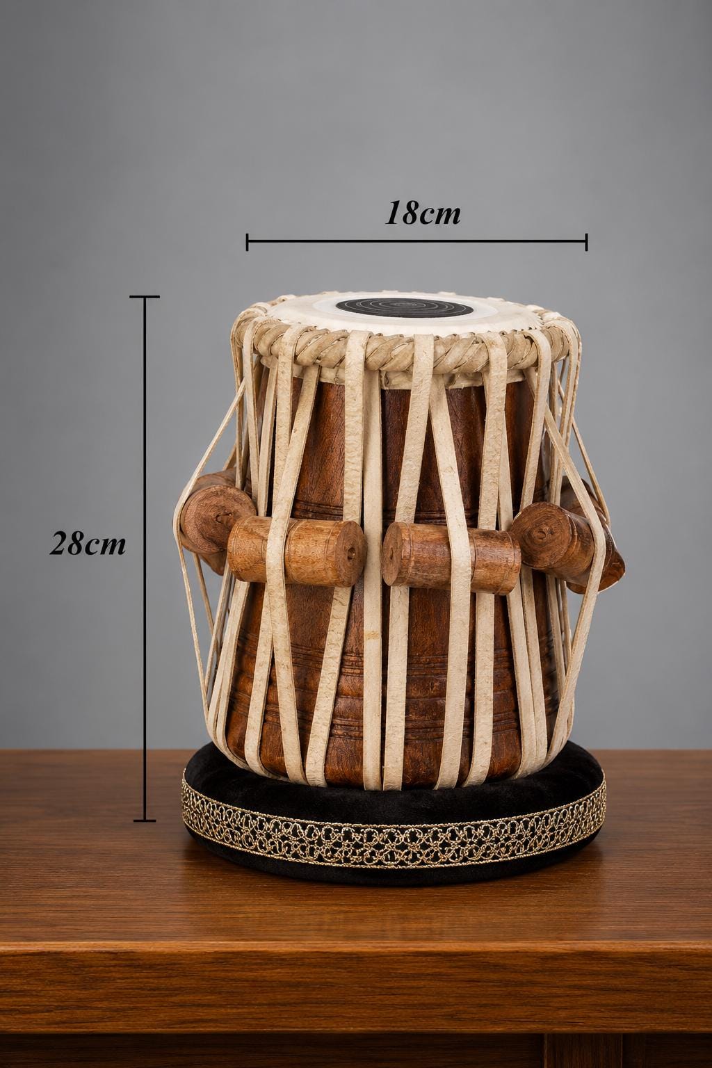 Handcrafted Brass Tabla Set with Sheesham Wood Dayan – Professional Indian Percussion Drums - gift for musician