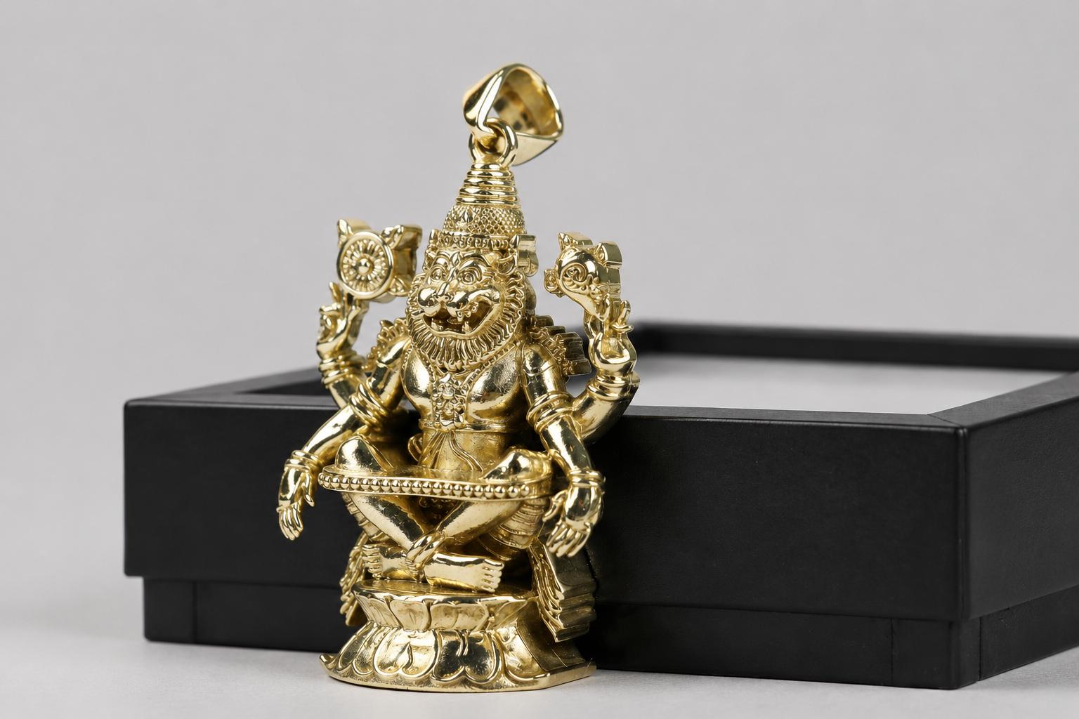 Panchdhatu Ugra Narsimha Pendant  Sacred Ugra Narsing Spiritual Jewelry Gift, Narsima Protection Amulet