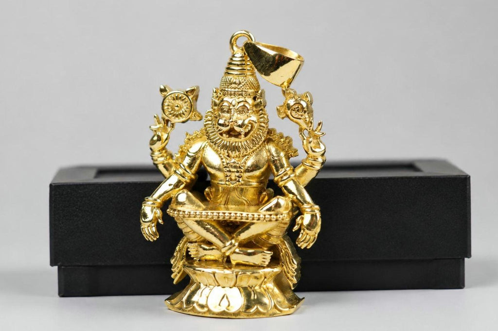 Panchdhatu Ugra Narsimha Pendant  Sacred Ugra Narsing Spiritual Jewelry Gift, Narsima Protection Amulet