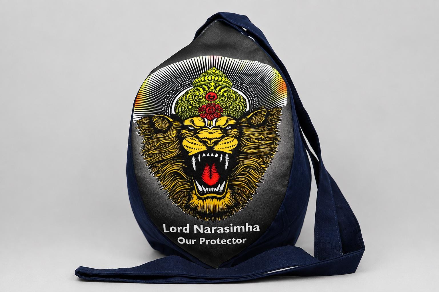 Cotton Japa Chanting Bag – Narsimha Design, Standard size , Prayer beaded bag