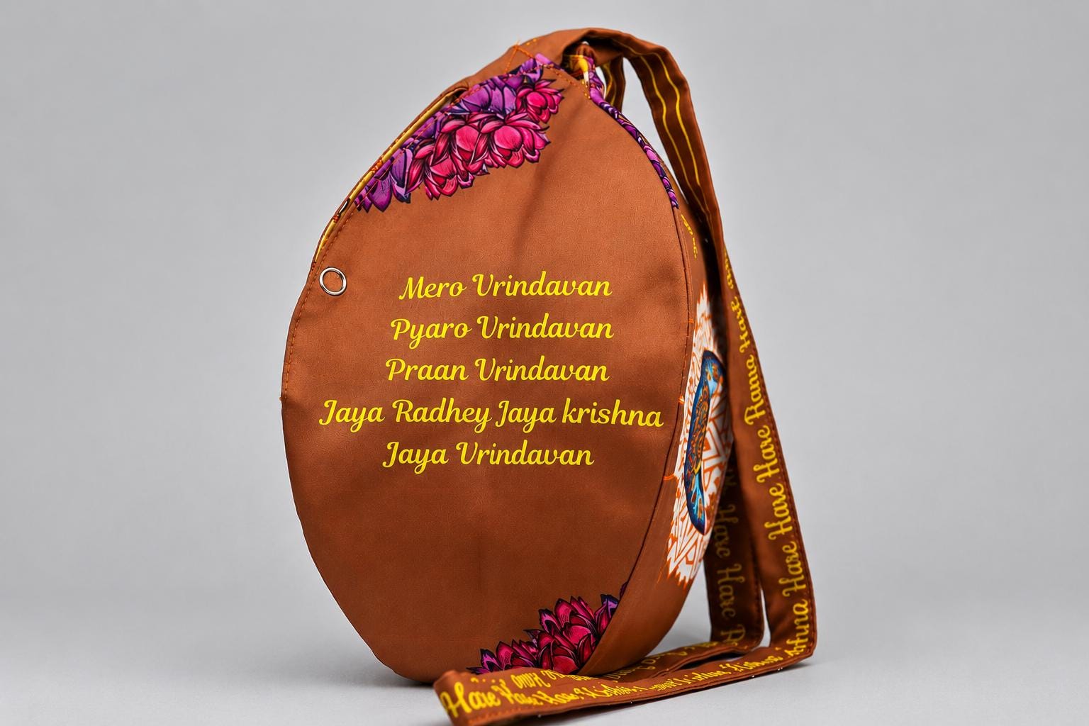 Cotton Japa Chanting Bag – Radha Design, Standard size , Prayer beaded bag