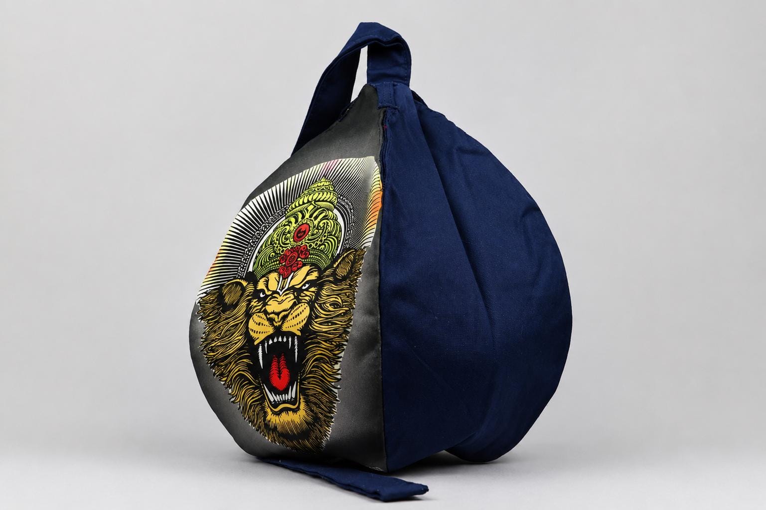 Cotton Japa Chanting Bag – Narsimha Design, Standard size , Prayer beaded bag
