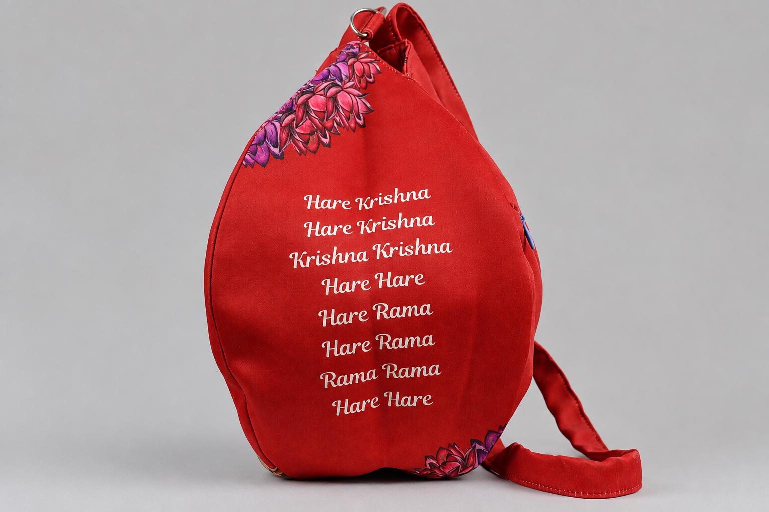 Cotton Japa Chanting Bag – krishna Design, Standard size , Prayer beaded bag